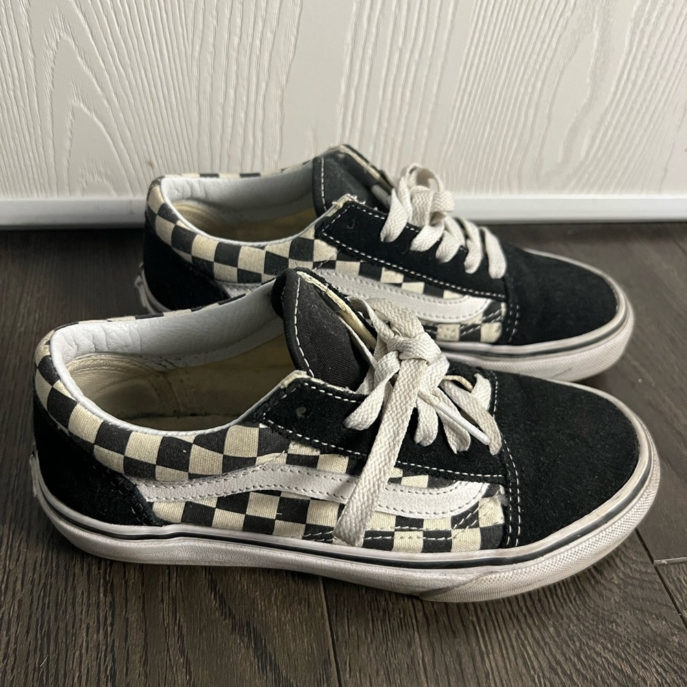 Black and White checkered Vans